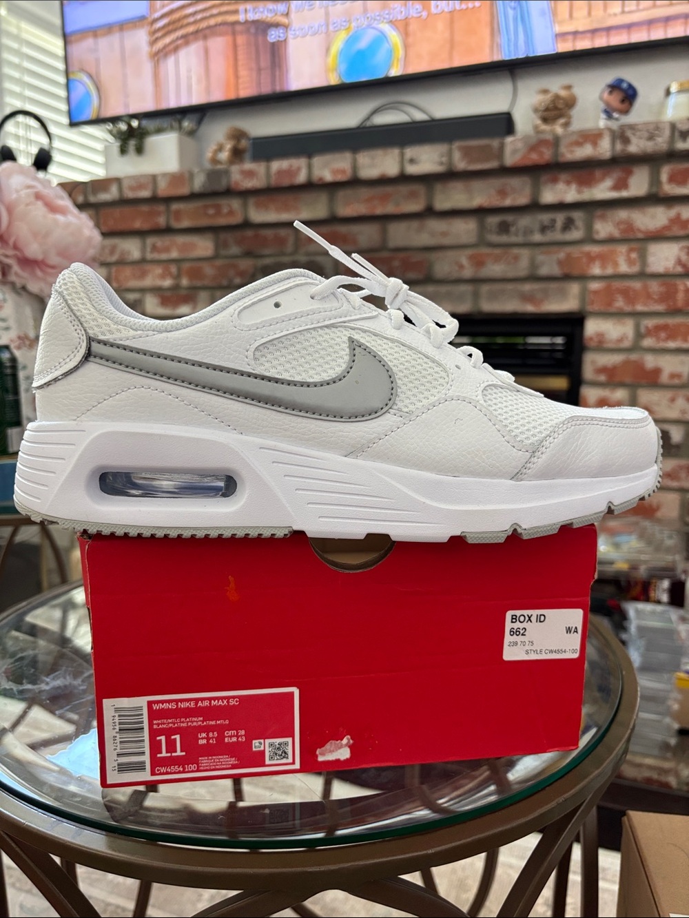 Nike Air Max SC Athletic Sneakers Women’s Size 11 CW4554-100 White and Metallic